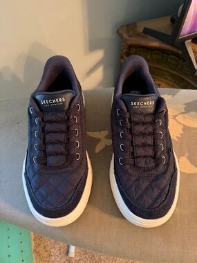 Skechers Navy Quilted Casual Sneakers
